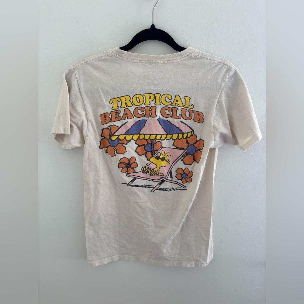 Peanuts Snoopy 100% Cotton Tropical Beach Club T-Shirt - Picture 11 of 13